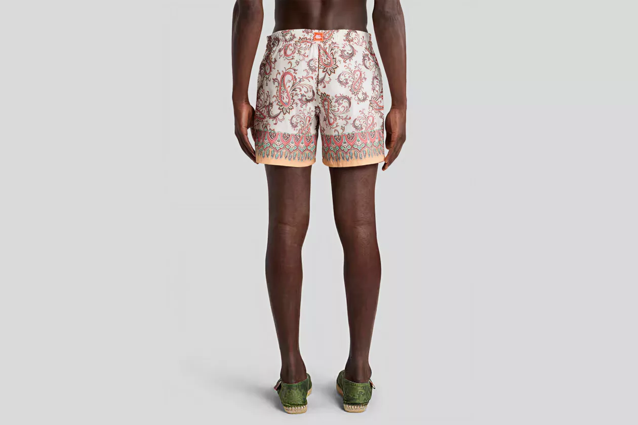 2 Etro Paisley Linen Swim Shorts