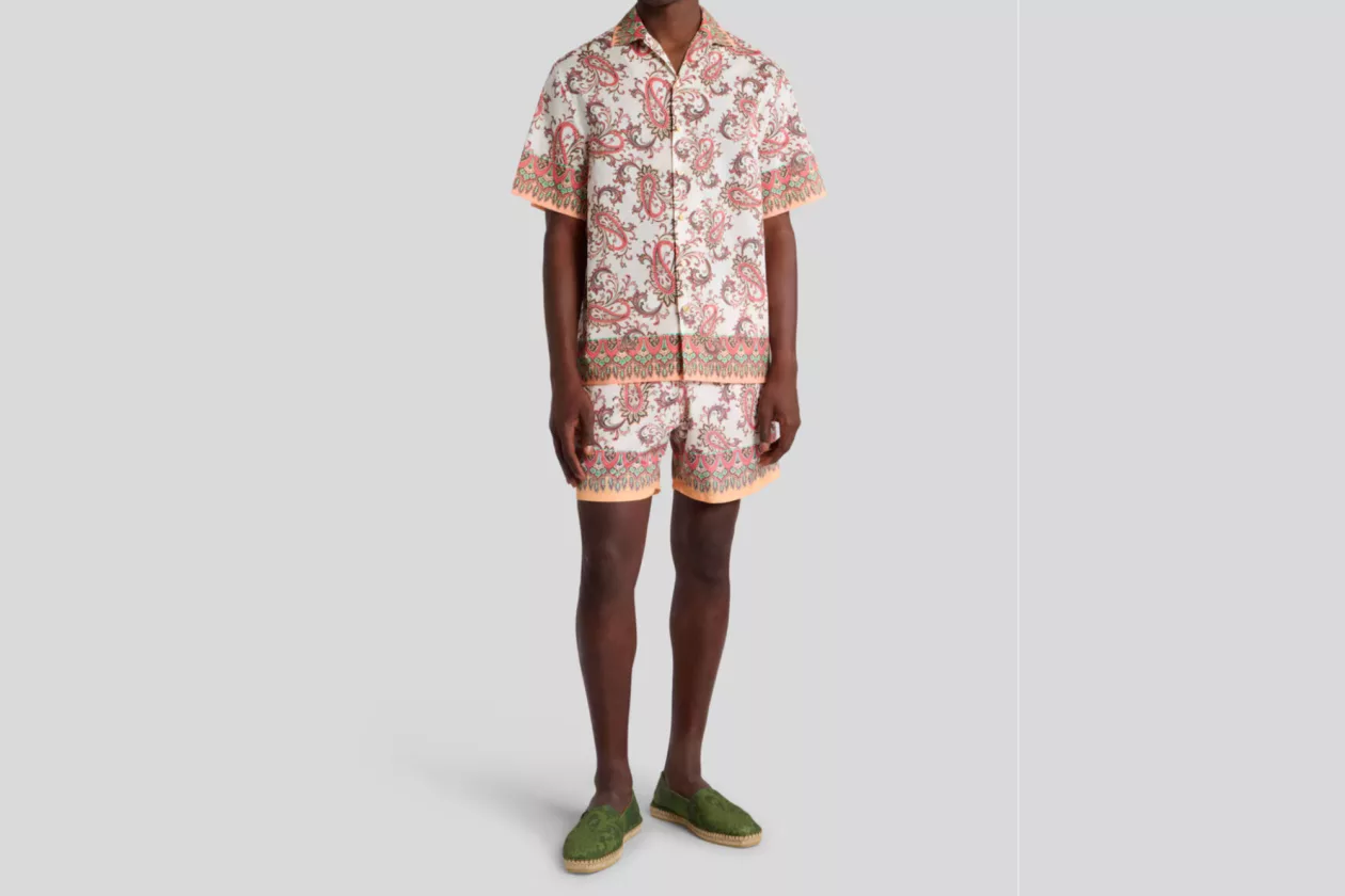3 Etro Paisley Linen Swim Shorts