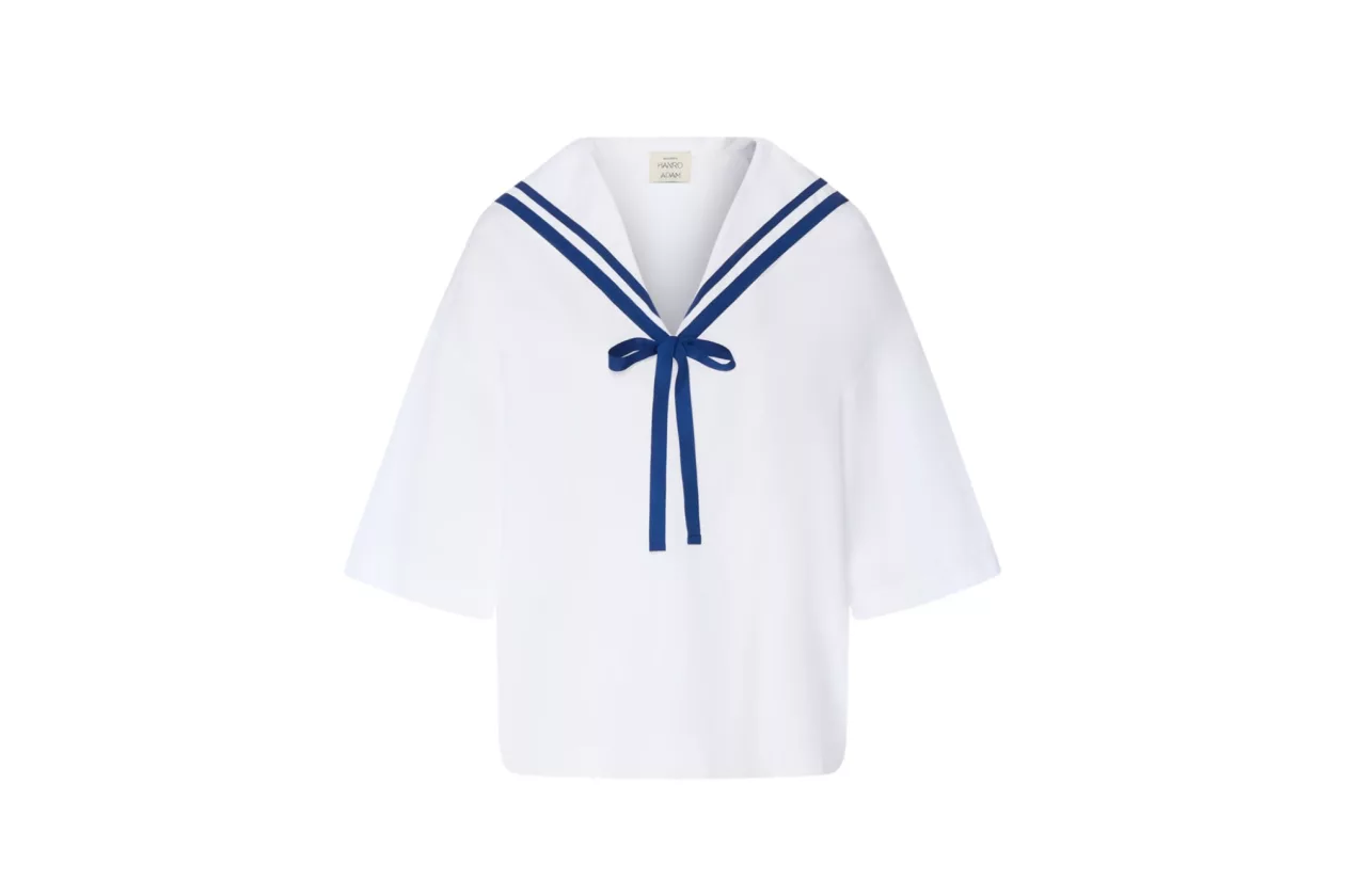 2 HANRO Cotton Sailor Collared Top