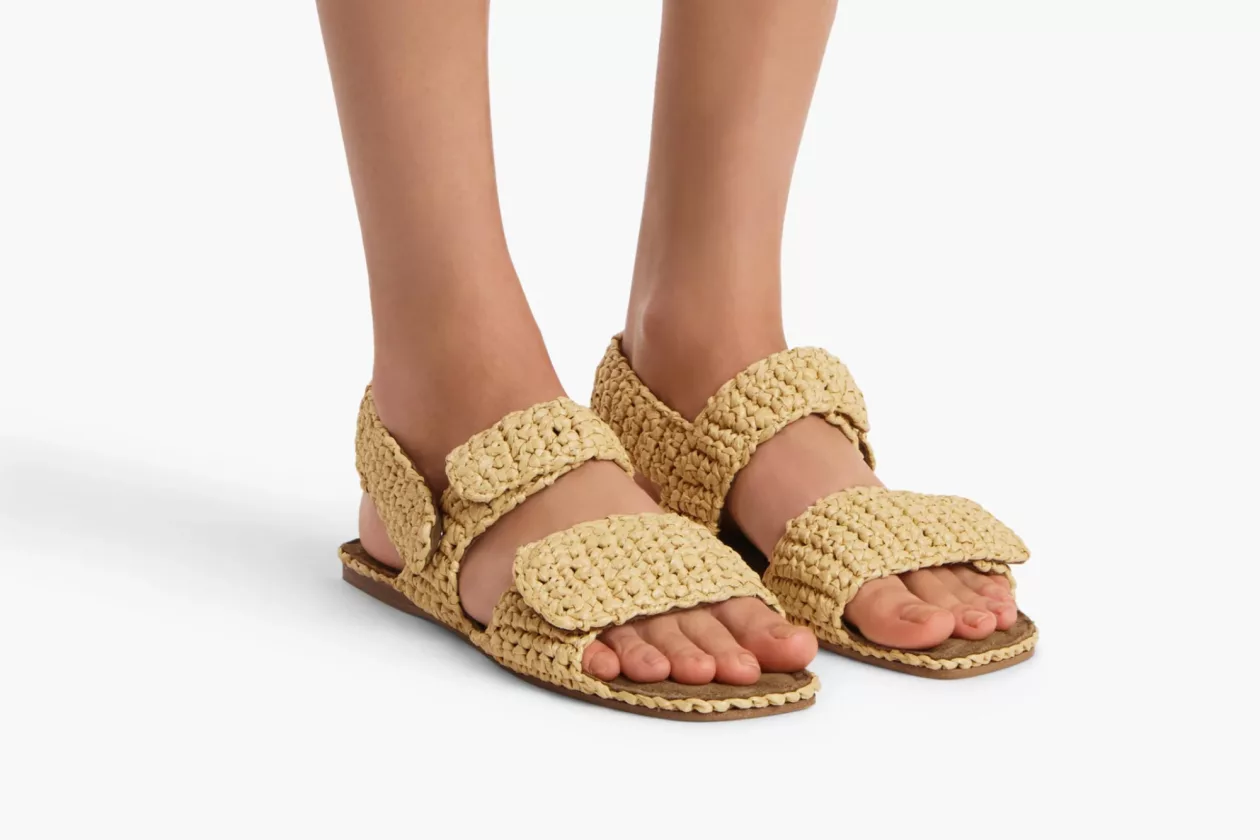 5 Khaite Boden Sandal in Natural Raffia
