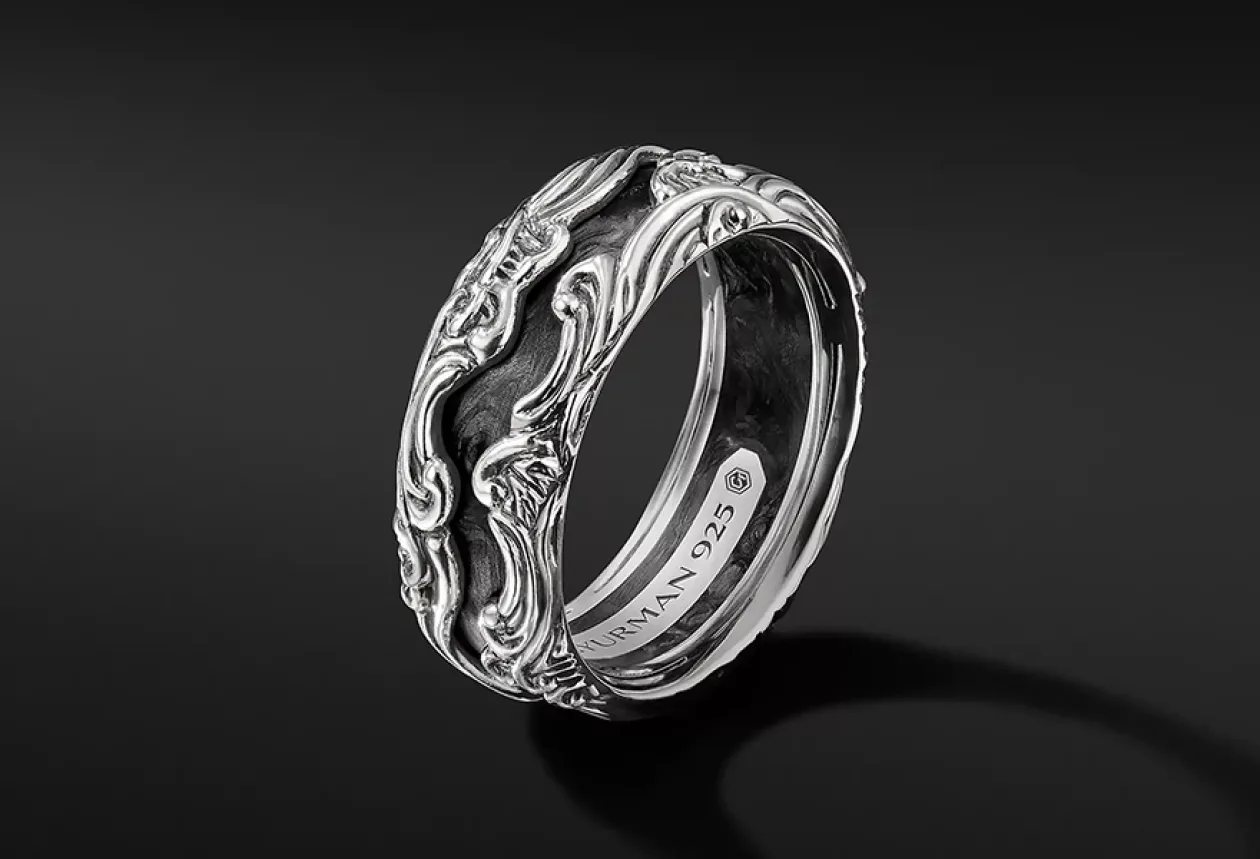 The Forged Carbon Waves Ring 3