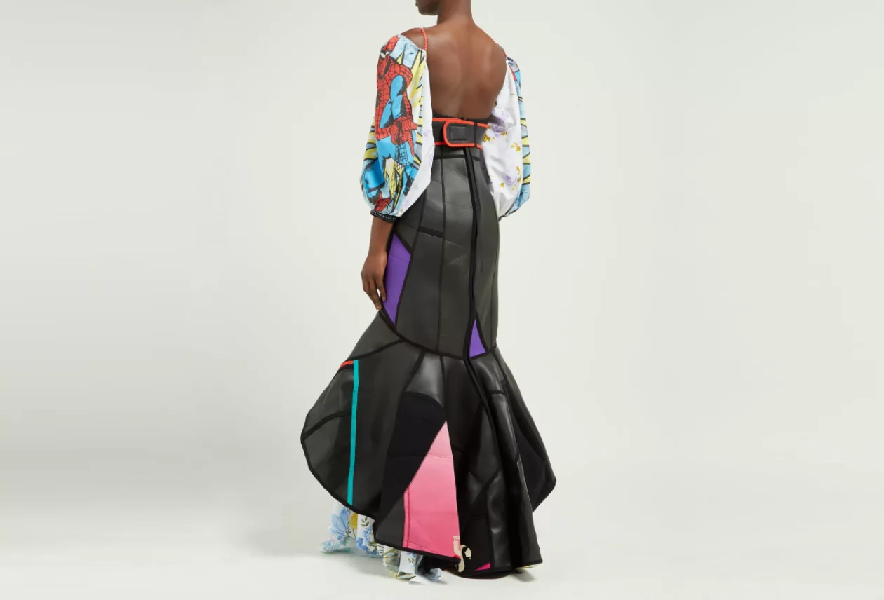Scuba suit bedsheet ruffled gown Marine Serre 3