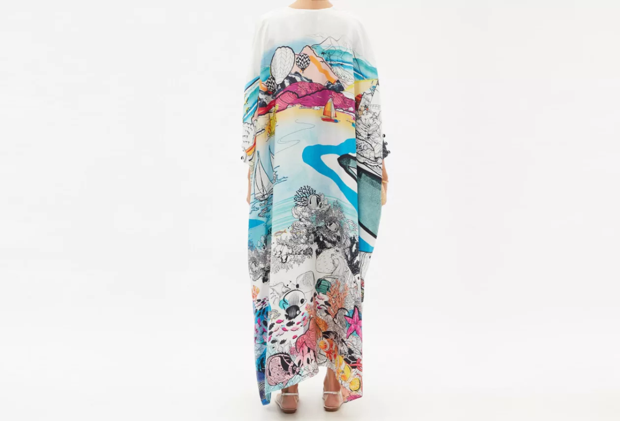 Zante ocean print silk kaftan 5