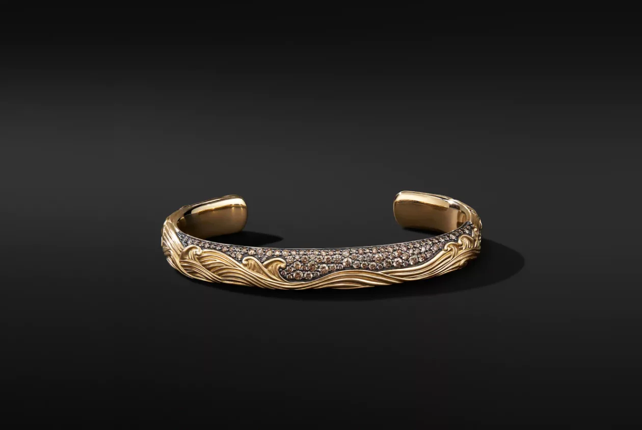 WAVES CUFF BRACELET WITH FORGED CARBON 2