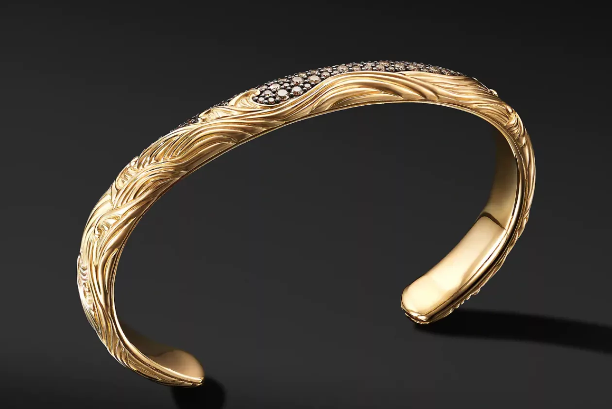 WAVES CUFF BRACELET WITH FORGED CARBON 31