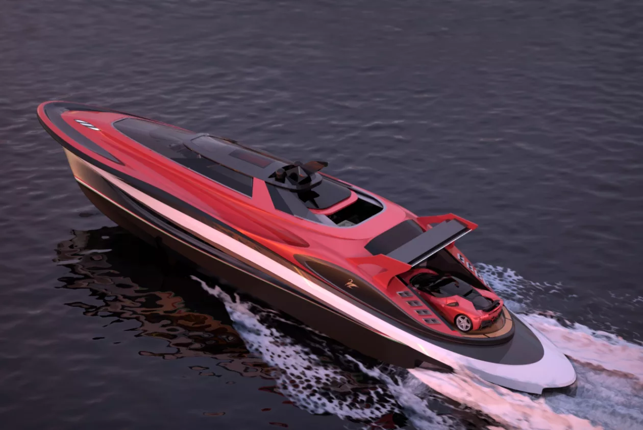 This Ferrari Inspired 88 Foot Yacht Concept 21