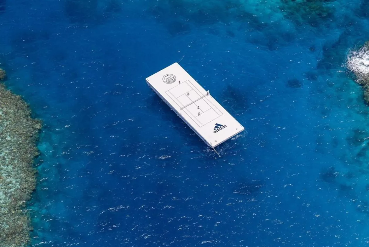 ADIDAS AND PARLEY BUILD A RECYCLED PLASTIC TENNIS COURT 1
