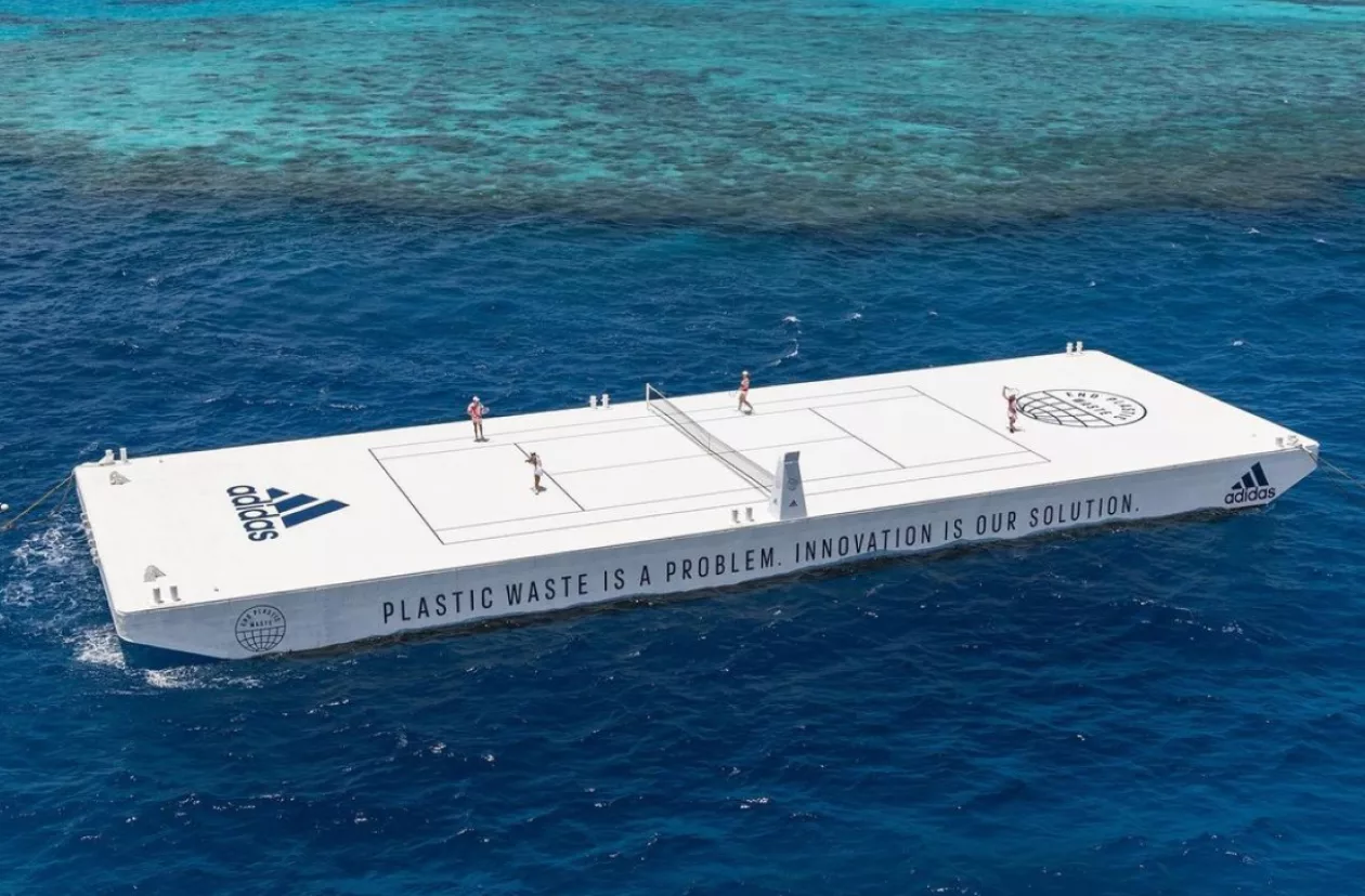 ADIDAS AND PARLEY BUILD A RECYCLED PLASTIC TENNIS COURT 5