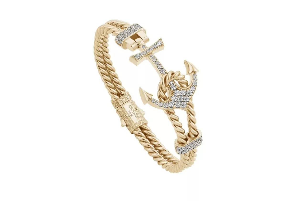 Twined Anchor Bangle Solid Gold 1