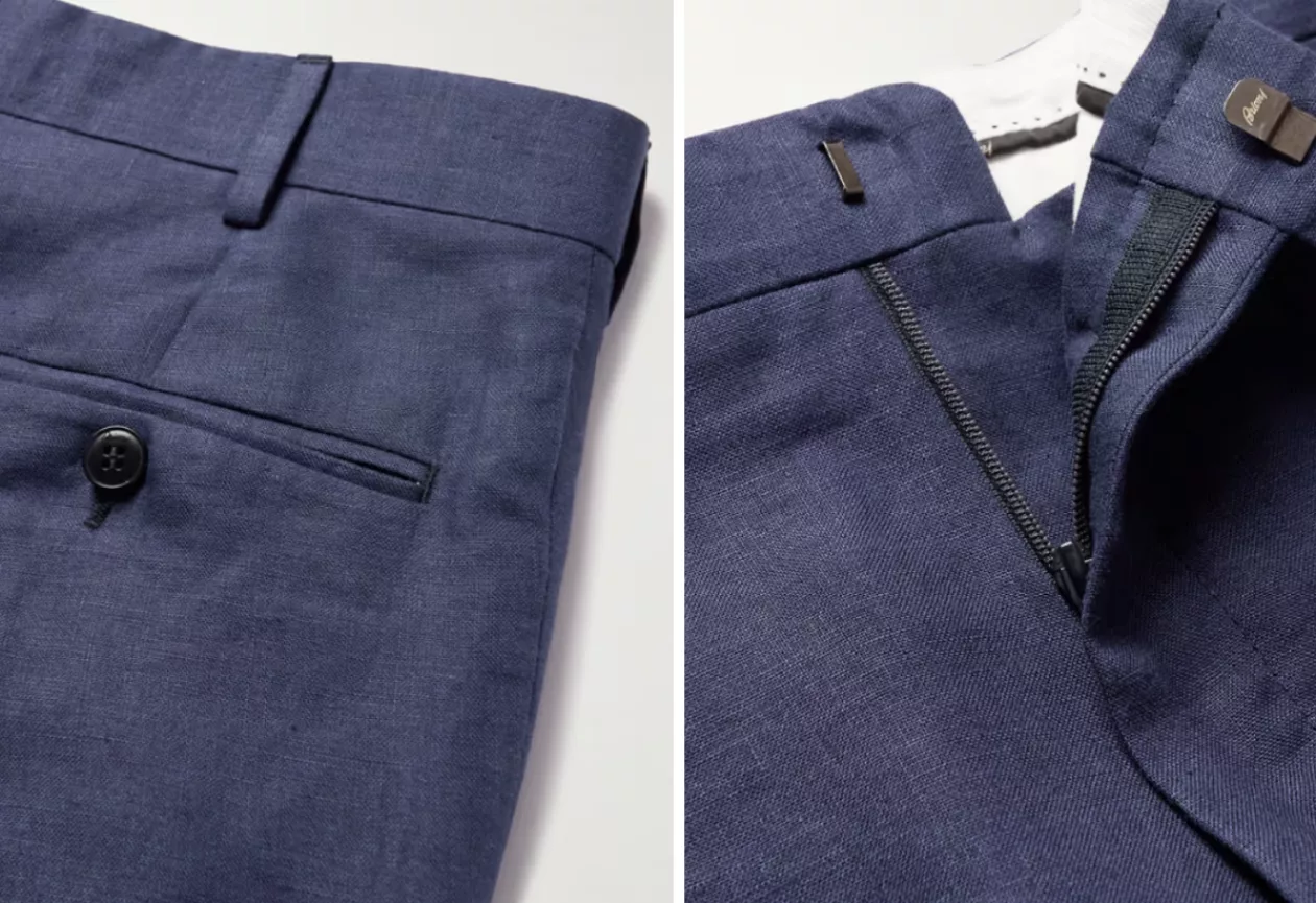 BRIONI Tropical Linen Shorts Navy 1