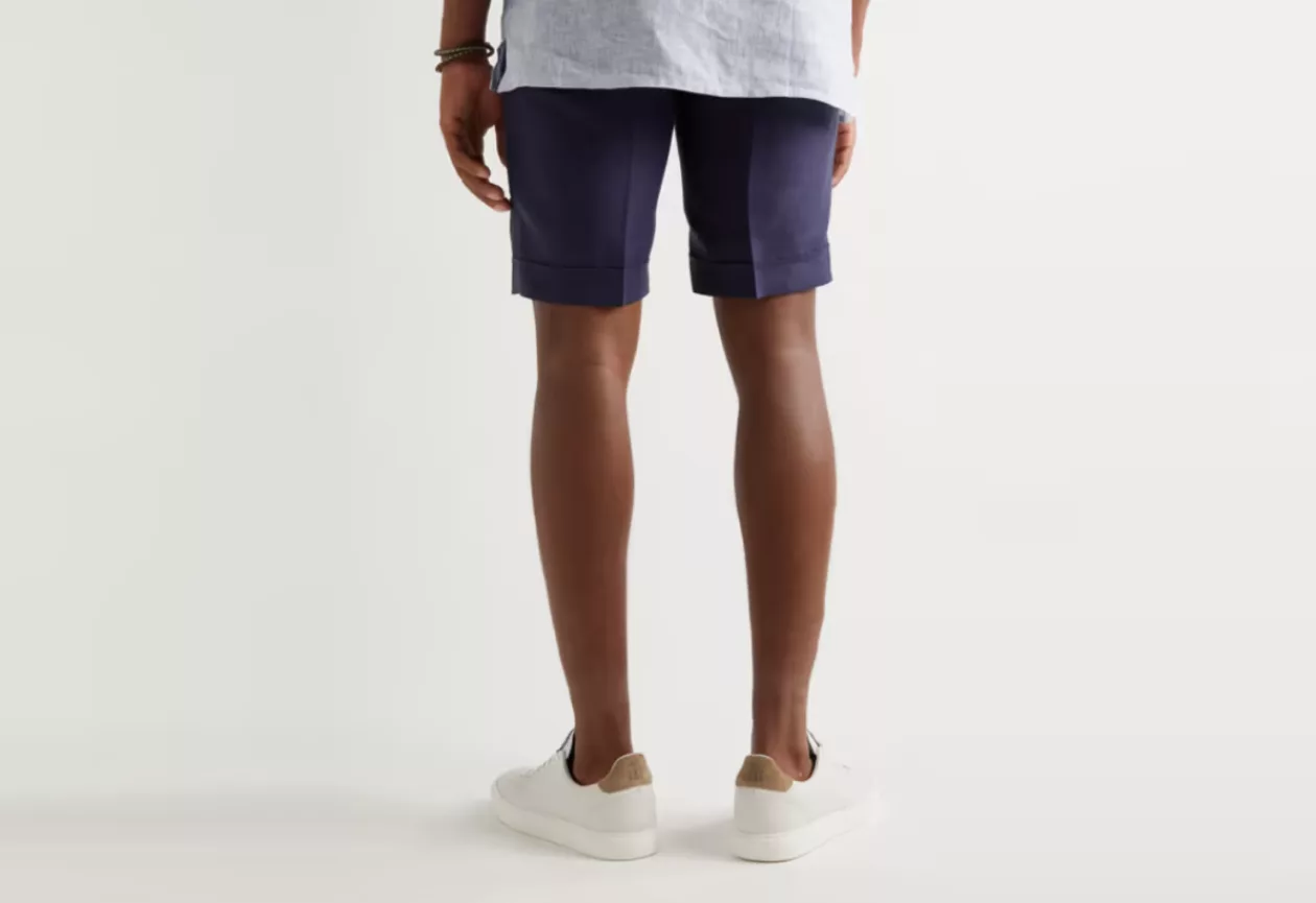 BRIONI Tropical Linen Shorts Navy 3