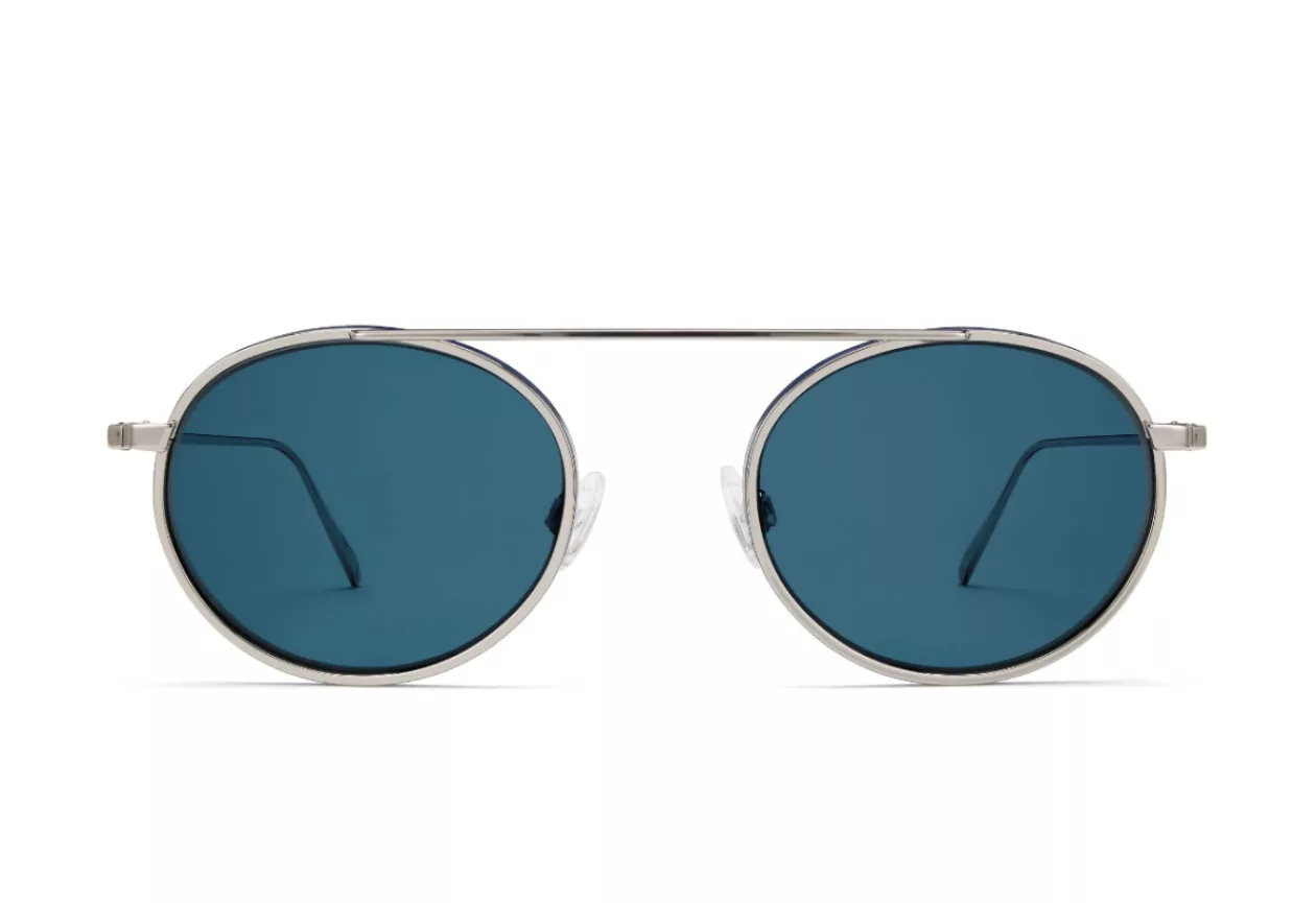 CORWIN GLASSES POLISHED SILVER WITH BLUE 2