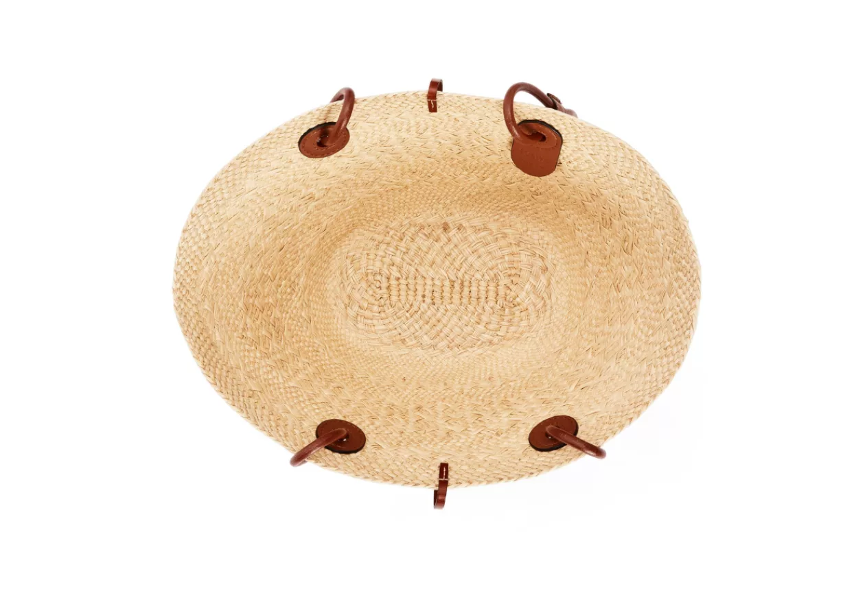 Small Anagram Basket bag in iraca palm and calfskin 4