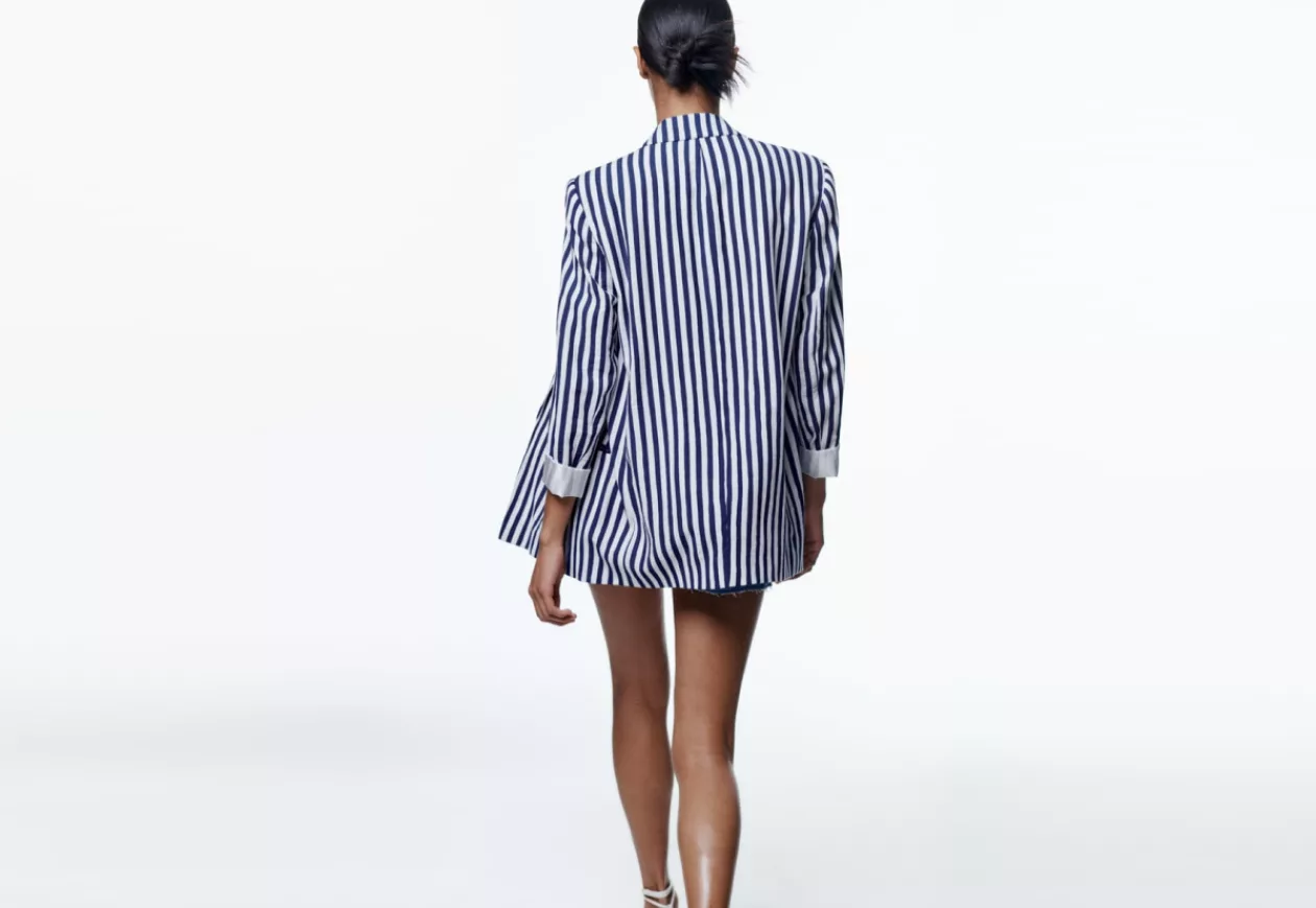 Striped Pocketed Blazer from ZARA 3