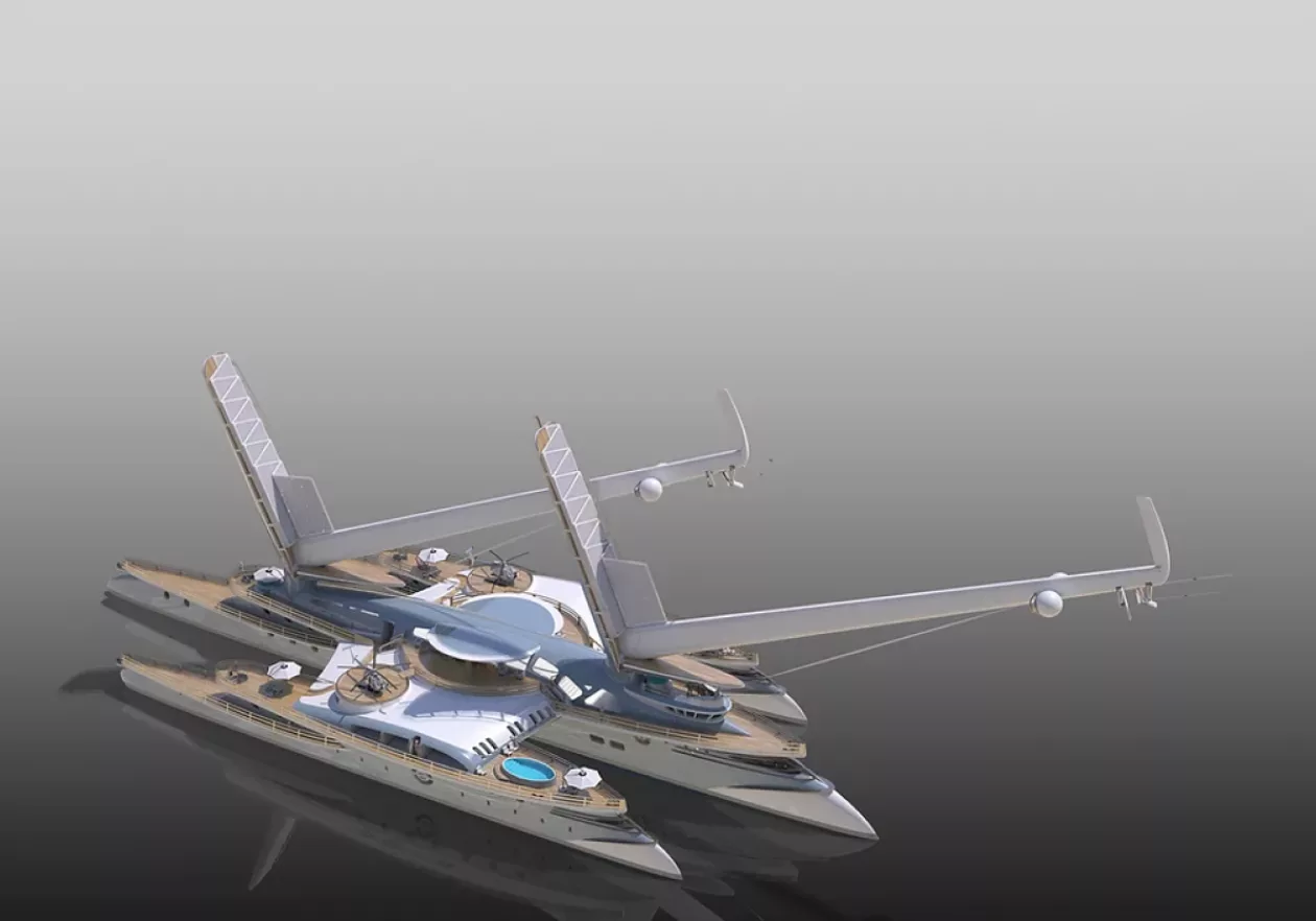 This Bonkers 328 Foot Trimaran Concept Trident 1