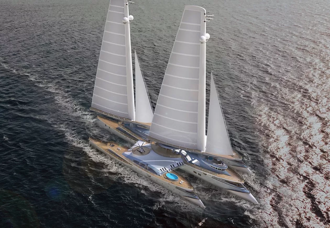This Bonkers 328 Foot Trimaran Concept Trident 3