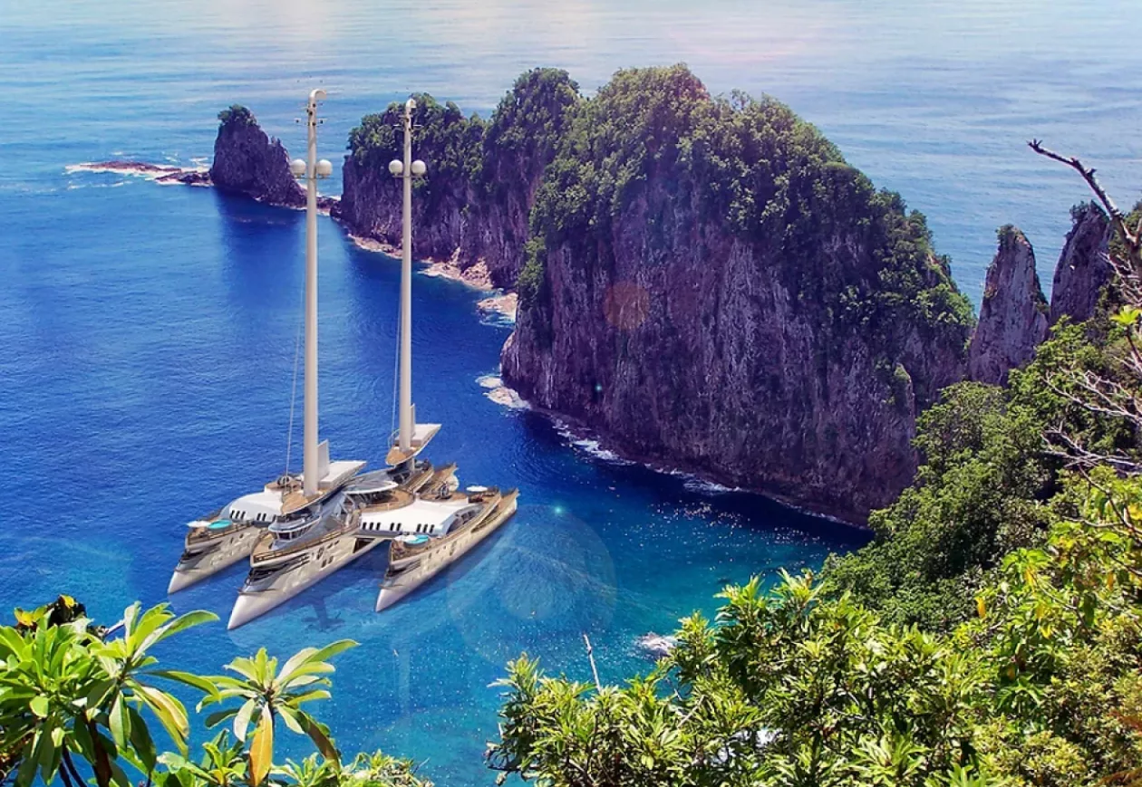 This Bonkers 328 Foot Trimaran Concept Trident 7