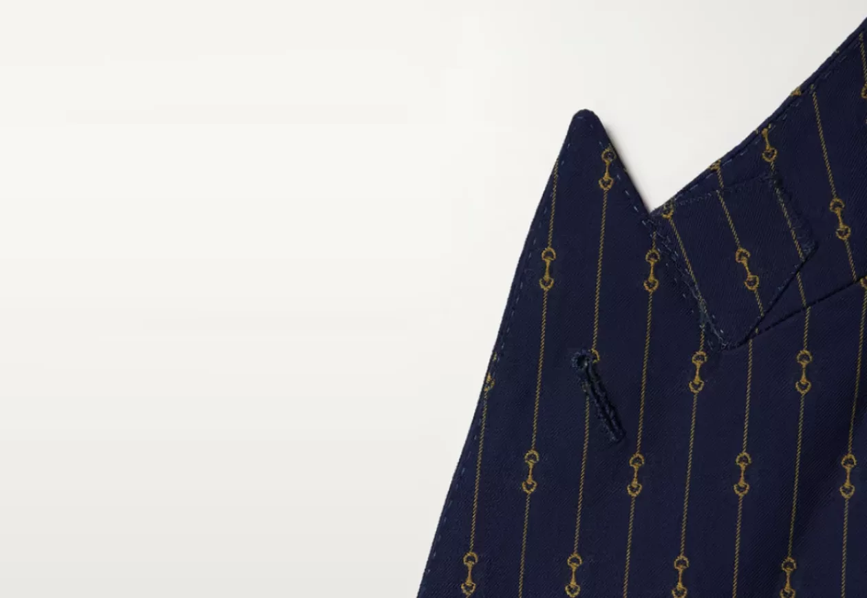 Gucci Double Breasted Striped Wool Twill Blazer 2