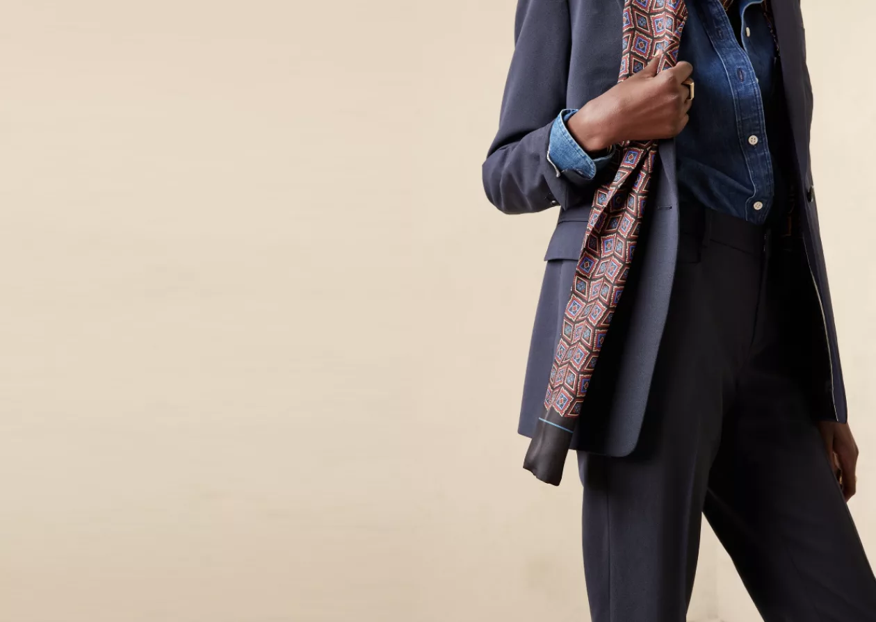 Navy Blue Siena Slim Wool Ankle Pant by Banana Republic 1
