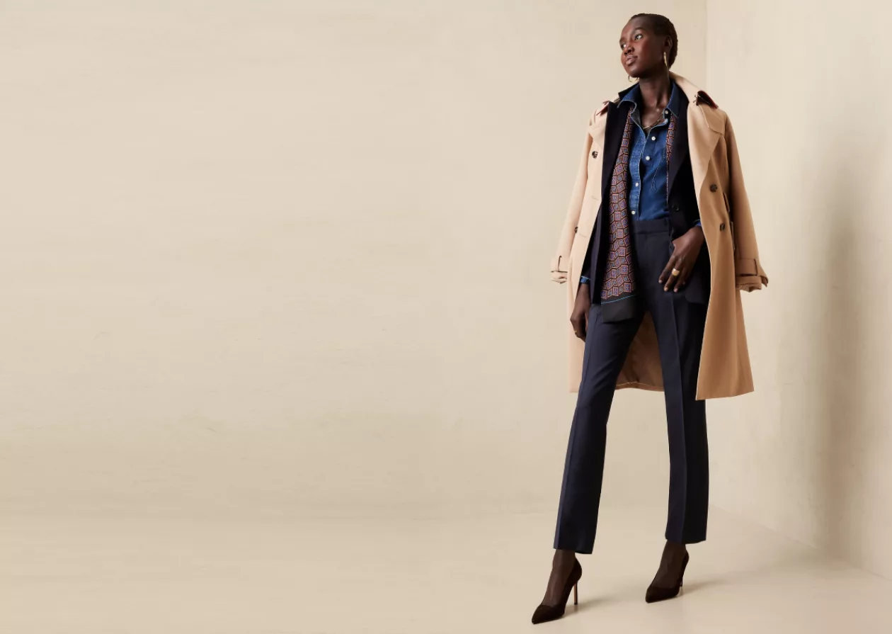 Navy Blue Siena Slim Wool Ankle Pant by Banana Republic 3