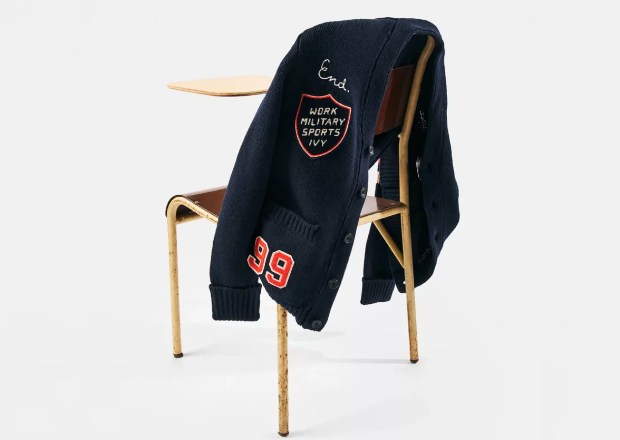 END X BEAMS PLUS VARSITY LETTERED JACKET 2
