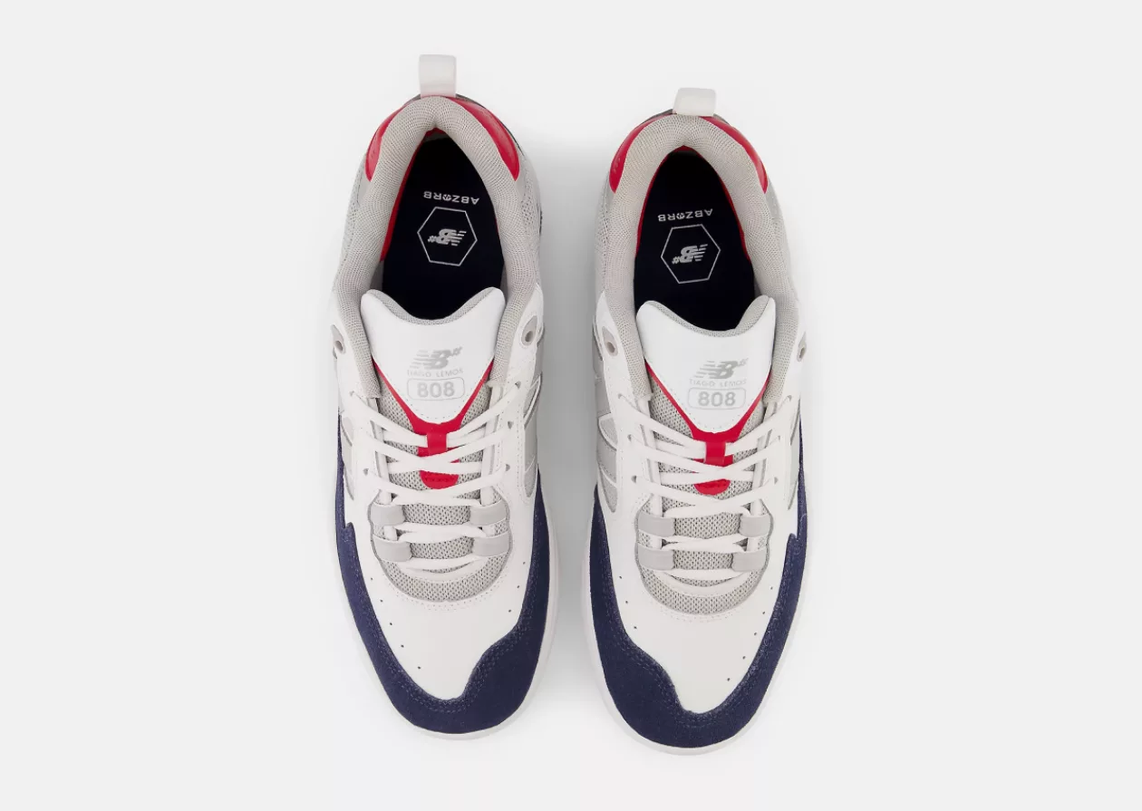 White With Navy New Balance Numeric Tiago Lemos 808 2