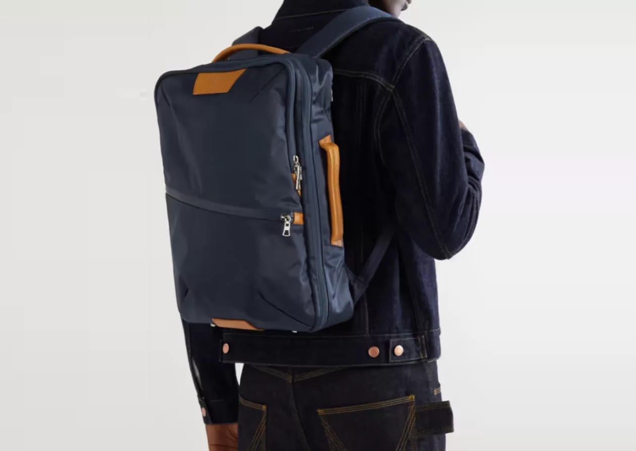Master Piece Progress 2 Way Leather Trimmed Nylon Twill Backpack 1