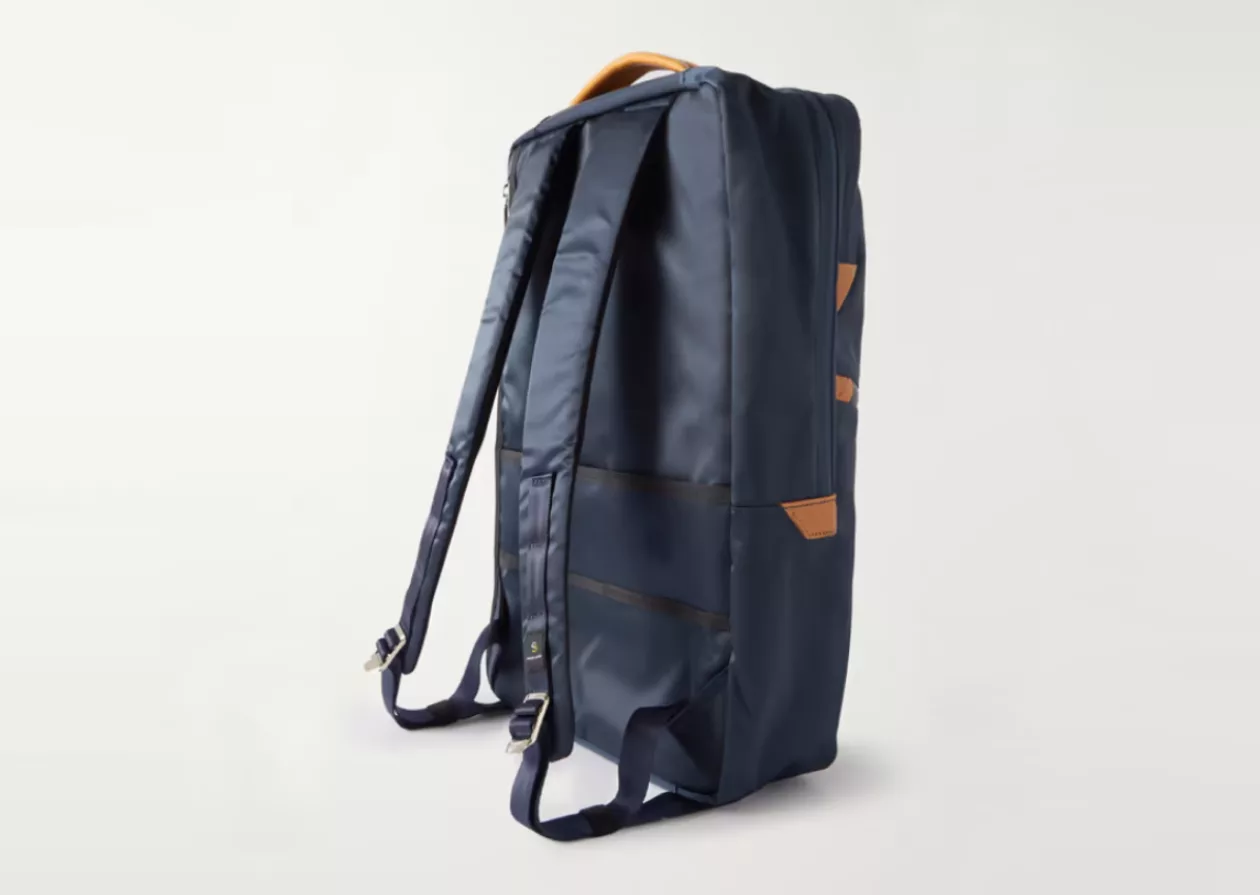 Master Piece Progress 2 Way Leather Trimmed Nylon Twill Backpack 31