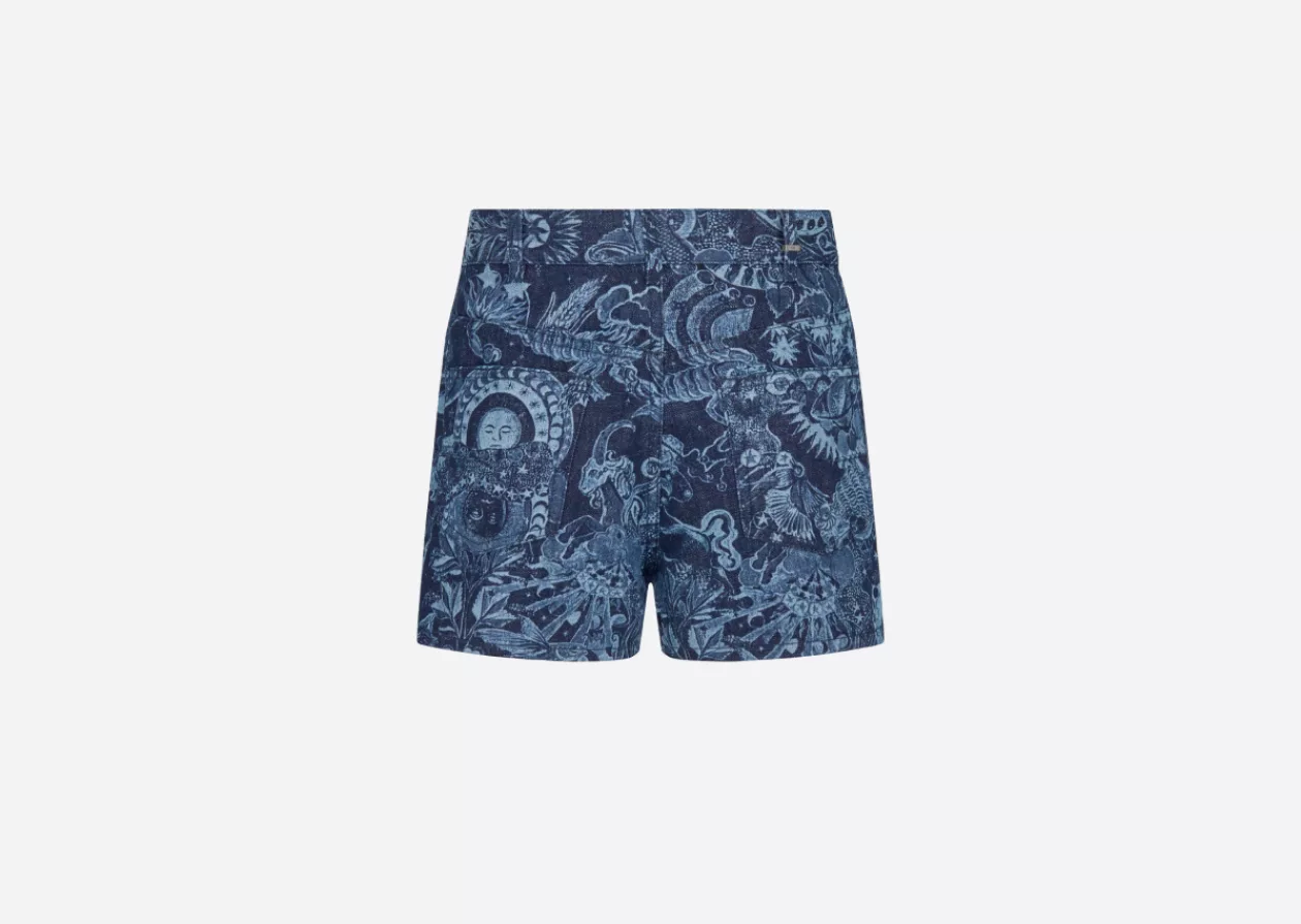 Navy Blue Cotton Denim with Dior Zodiac Fantastico Motif 1