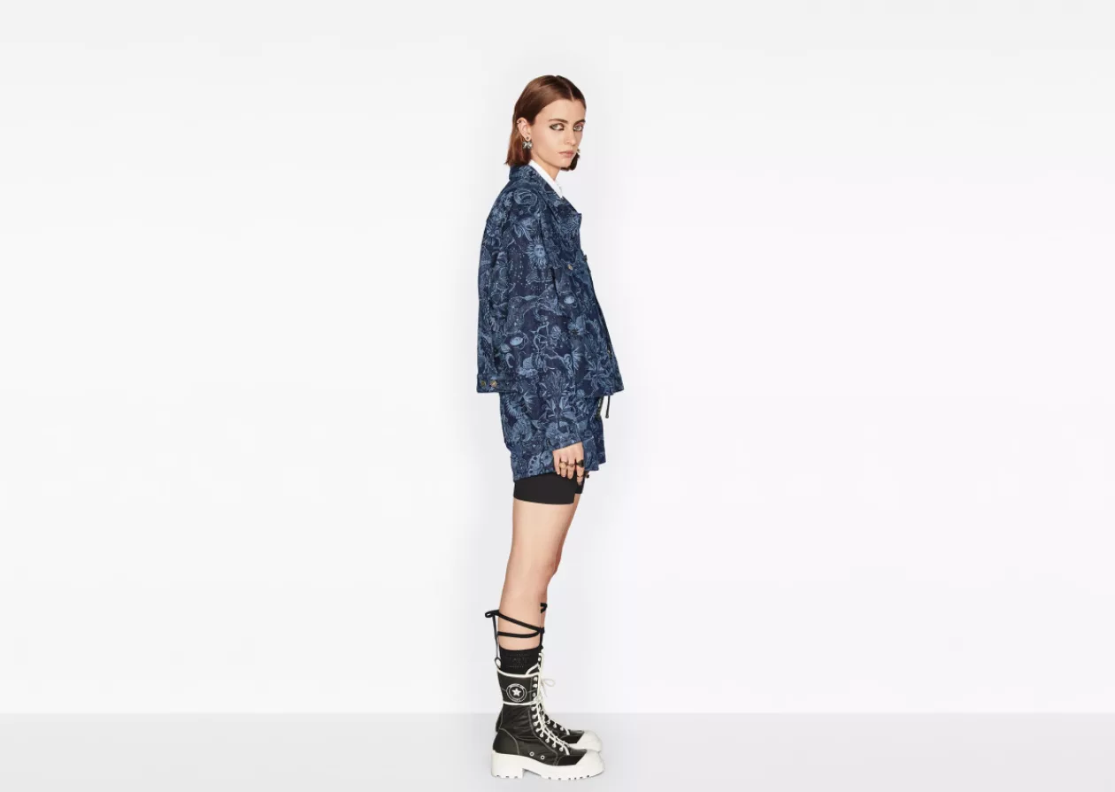 Navy Blue Cotton Denim with Dior Zodiac Fantastico Motif 3
