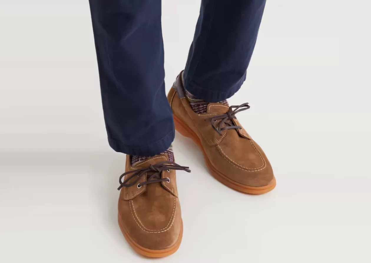 Latitude Leather Trimmed Suede Boat Shoes 2