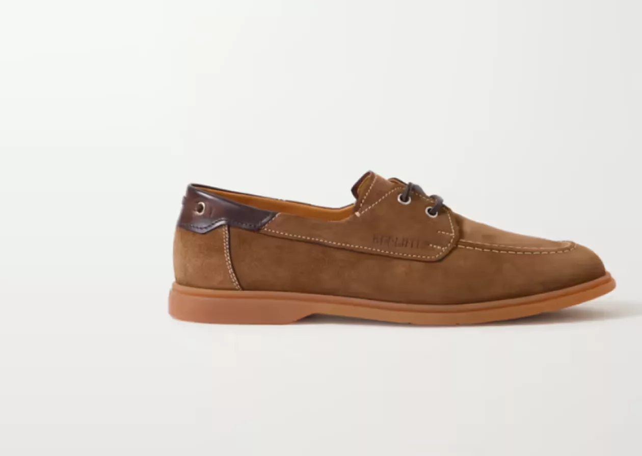 Latitude Leather Trimmed Suede Boat Shoes 7