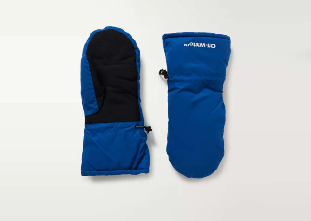 Off White Bounce Logo Print Padded Shell Ski Mittens 2