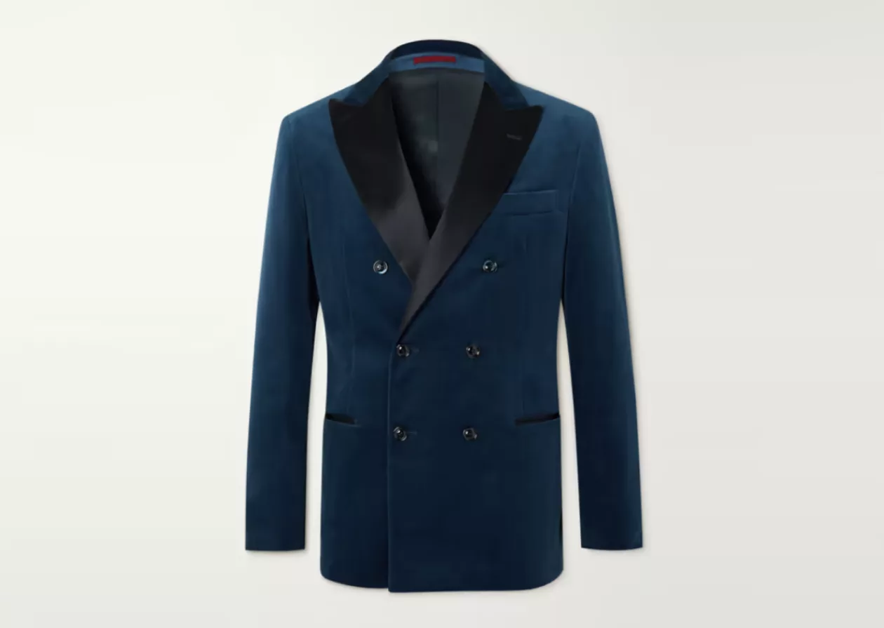 Brunello Cucinellis Satin Trimmed Cotton Velvet Tuxedo Jacket 6