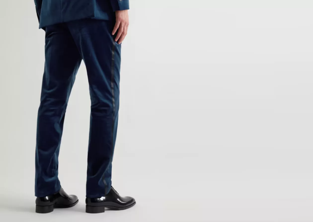 Brunello Cucinellis Slim Fit Satin Trimmed Cotton Velvet Tuxedo Trousers 1