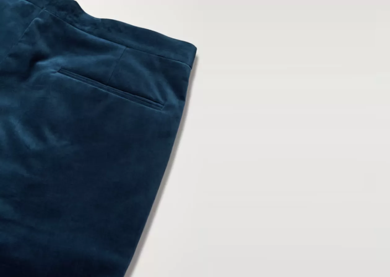 Brunello Cucinellis Slim Fit Satin Trimmed Cotton Velvet Tuxedo Trousers 2