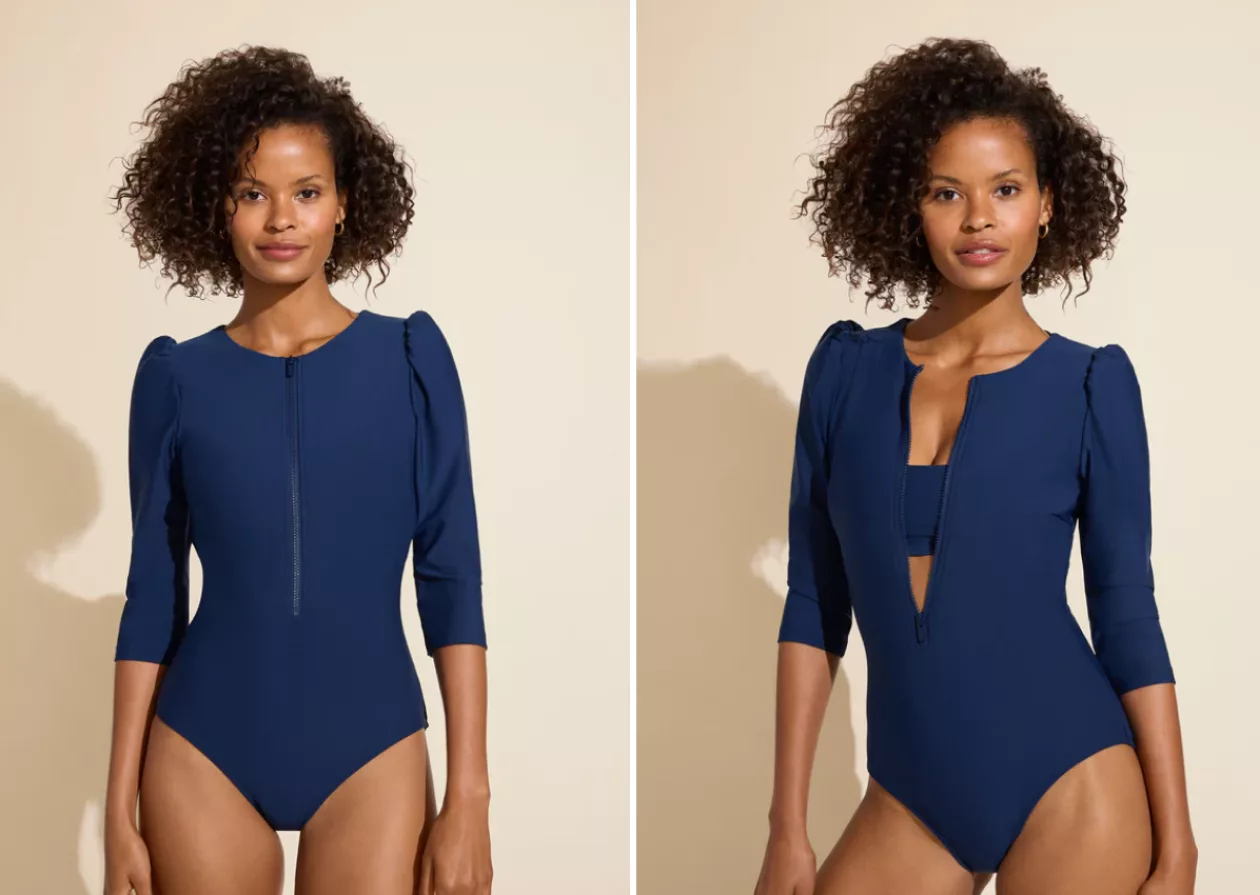 Puff Sleeve One Piece Swimsuit Swimsuit with Sleeves by Stylest System 2