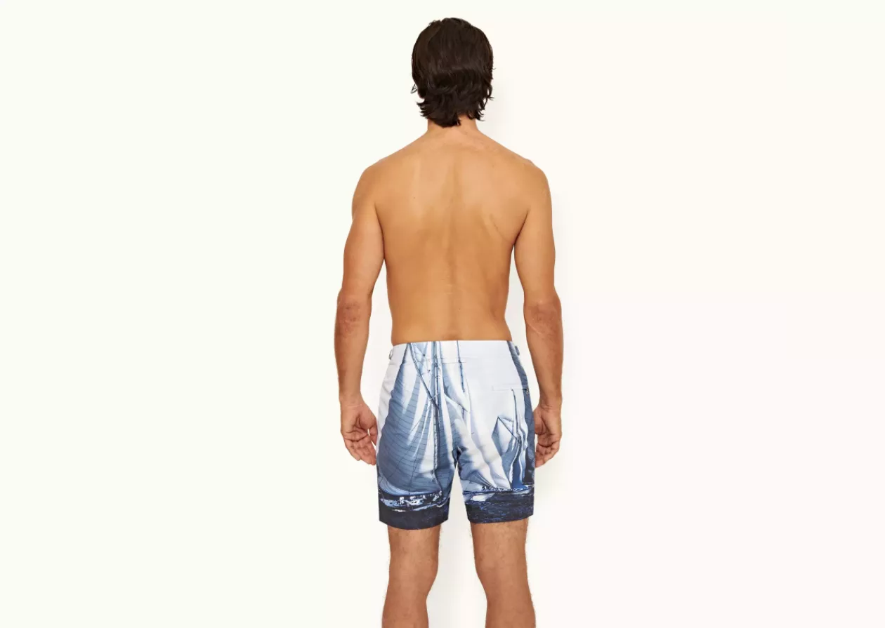 Bulldog Ocean Outlook Dark Sapphire Mid Length Swim Shorts by Orlebar Brown 3