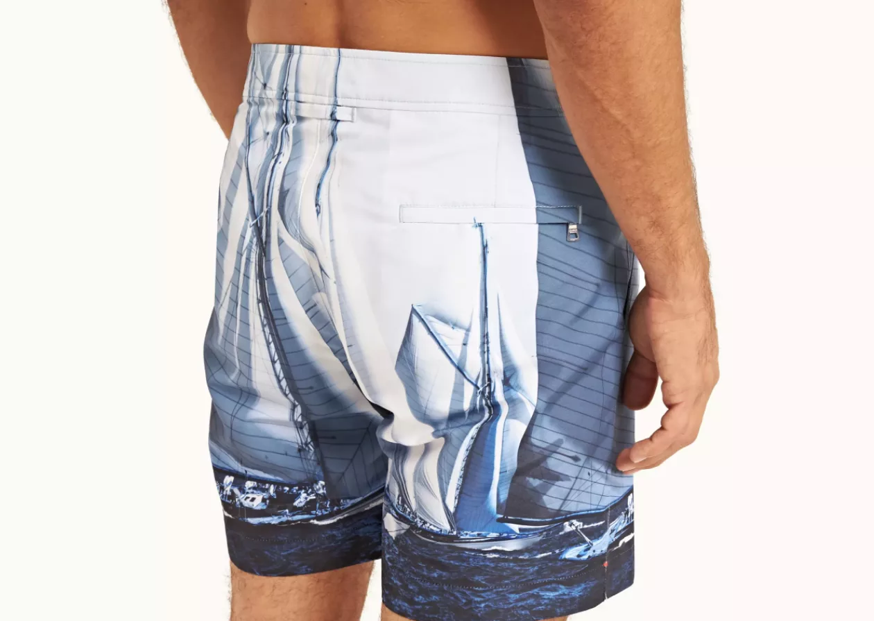 Bulldog Ocean Outlook Dark Sapphire Mid Length Swim Shorts by Orlebar Brown 4