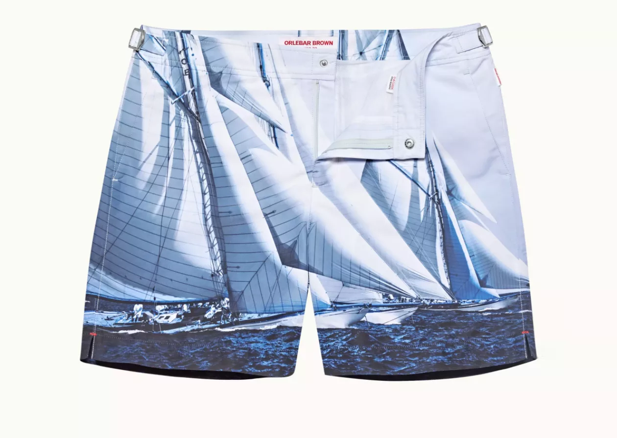 Bulldog Ocean Outlook Dark Sapphire Mid Length Swim Shorts by Orlebar Brown 6