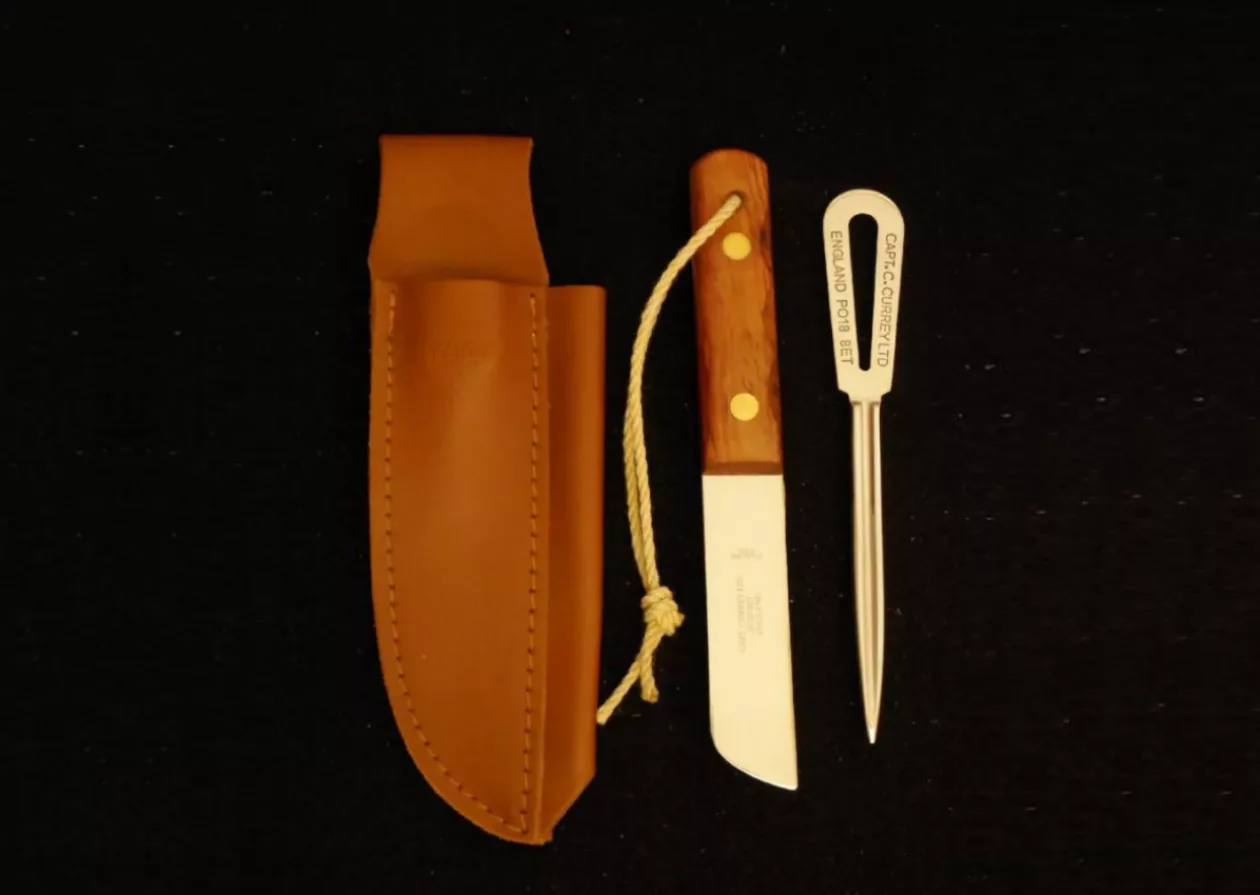 2 Piece Rigging Knife Marlinspike Kit with Leather Sheath by SHIPCANVAS 221