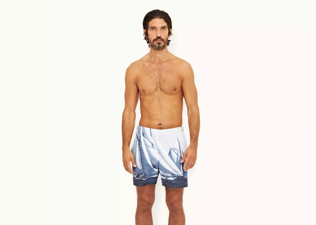 Bulldog Ocean Outlook Dark Sapphire Mid Length Swim Shorts by Orlebar Brown 22