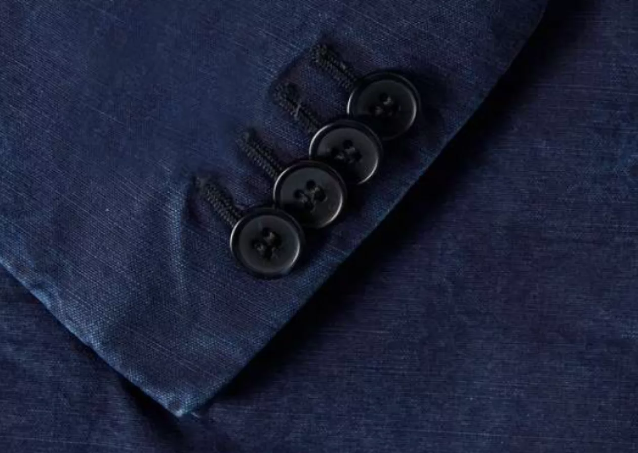 Officine Générales Archer Unstructured Indigo Dyed Cotton Oxford Blazer 1