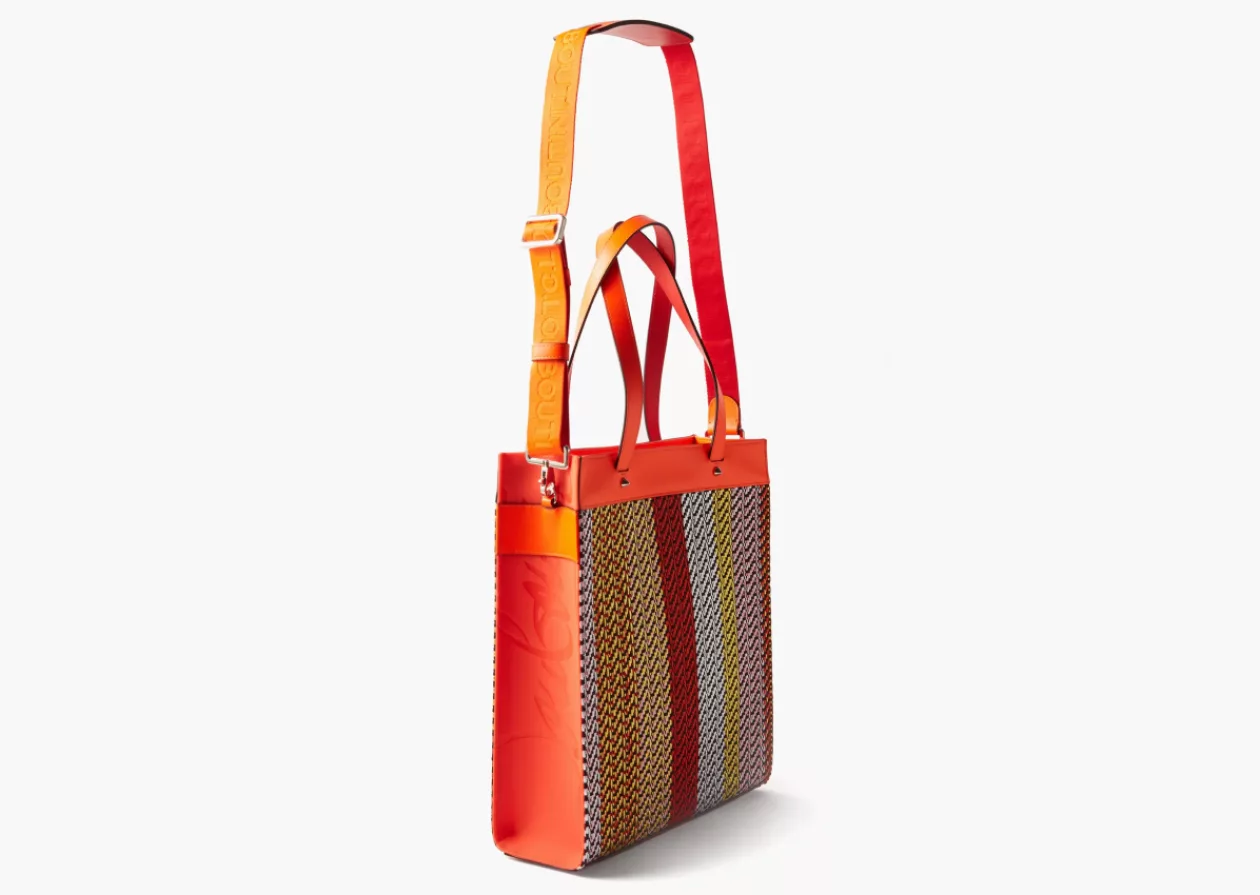 Christian Louboutins Ruistote Raffia Leather Tote Bag 1