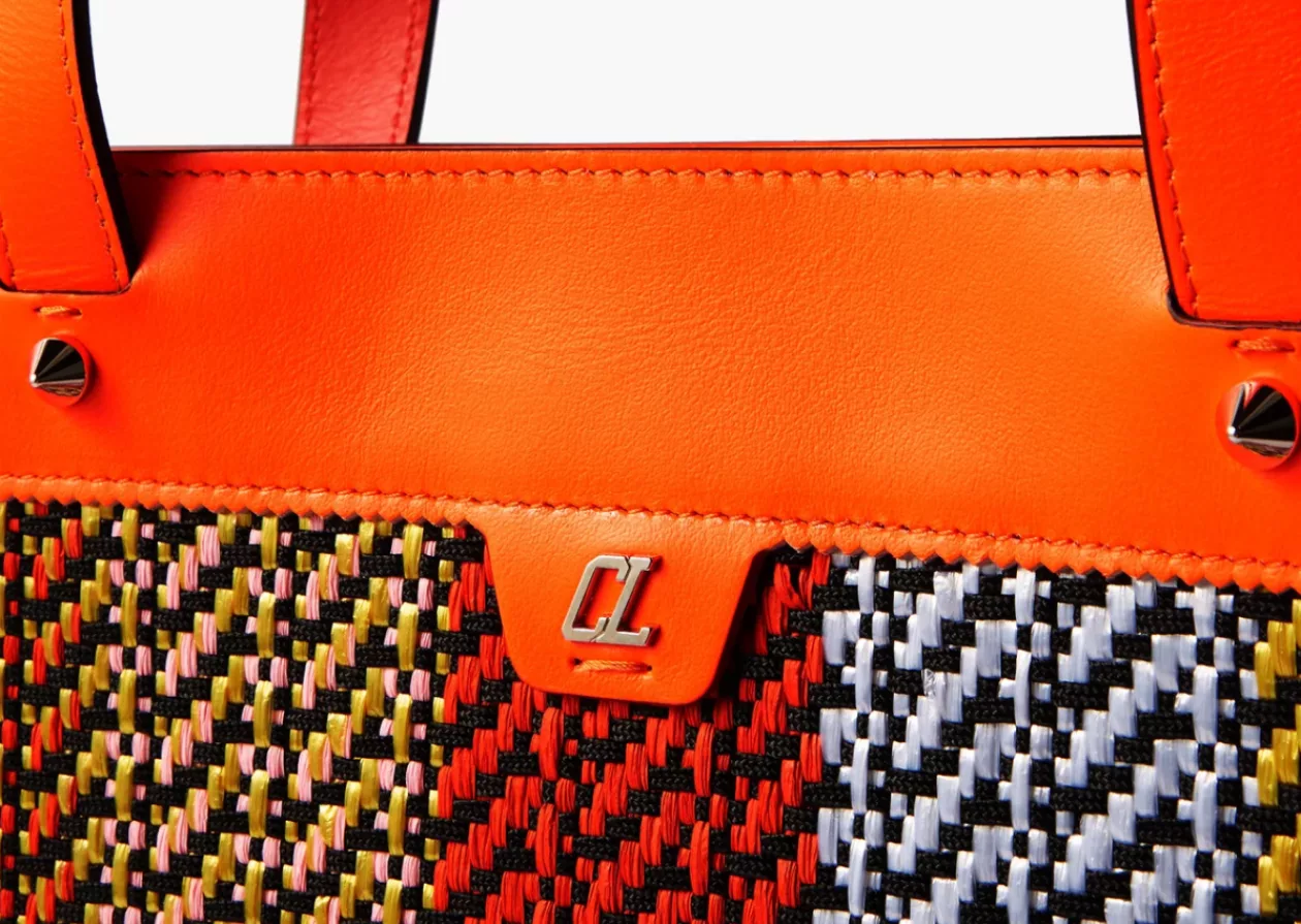 Christian Louboutins Ruistote Raffia Leather Tote Bag 3
