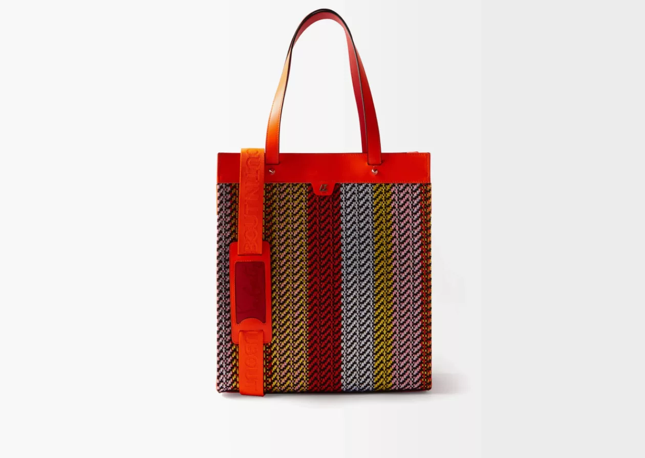 Christian Louboutins Ruistote Raffia Leather Tote Bag 4