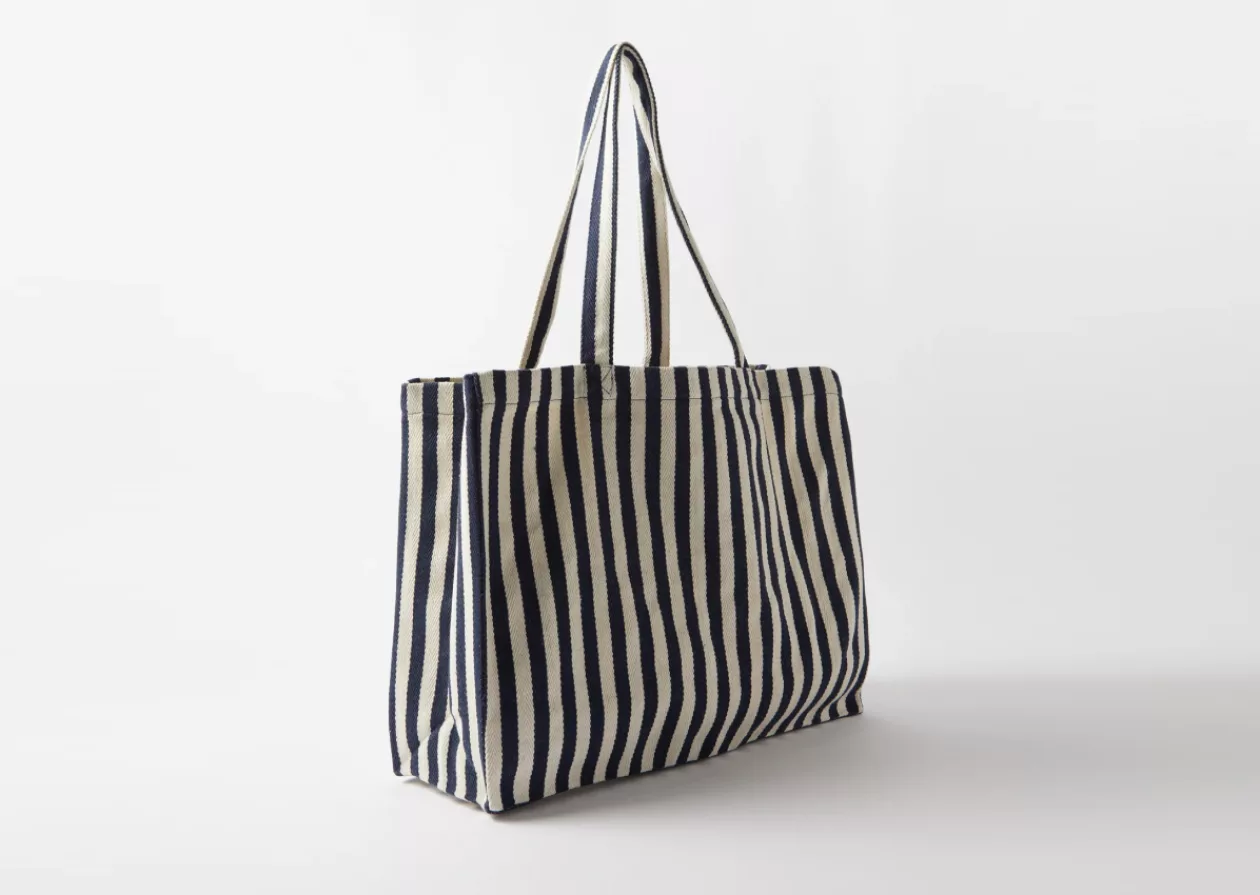 The A P C Diana Striped Cotton Blend Tote Bag 1