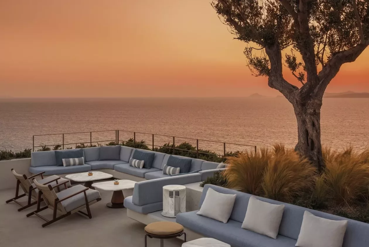 One Only Kéa Island P2 FB Kosmos Bar Balcony Sunset 0964 MASTER