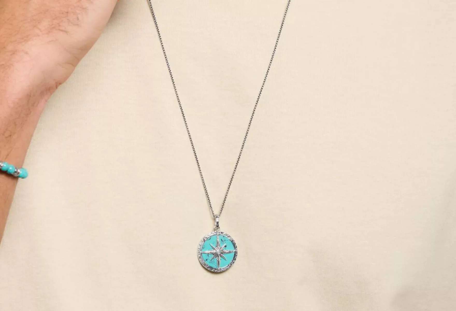 Directional Charm Thomas Sabos Turquoise Compass Pendant 003