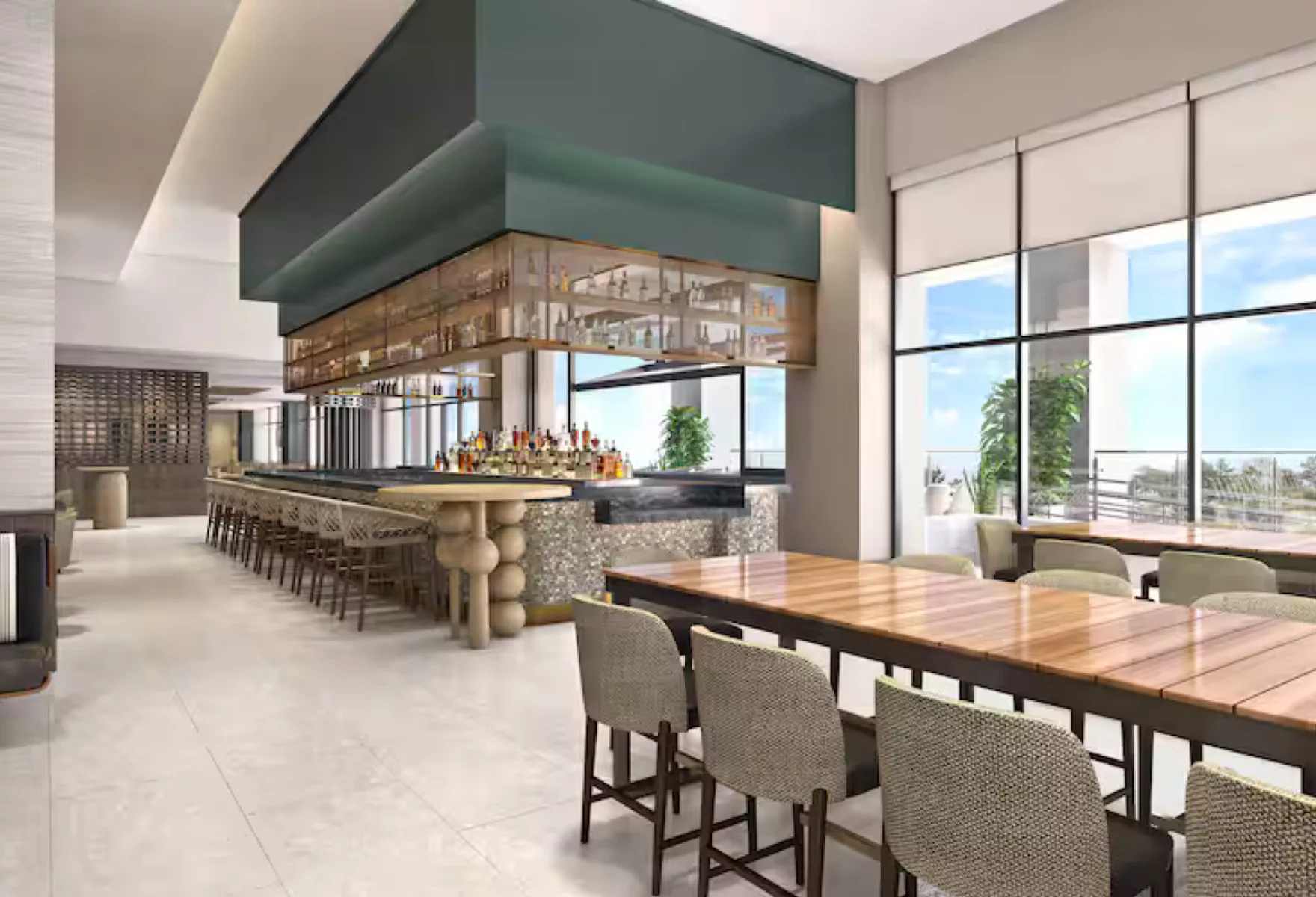 Embassy suites dining and the rooftop